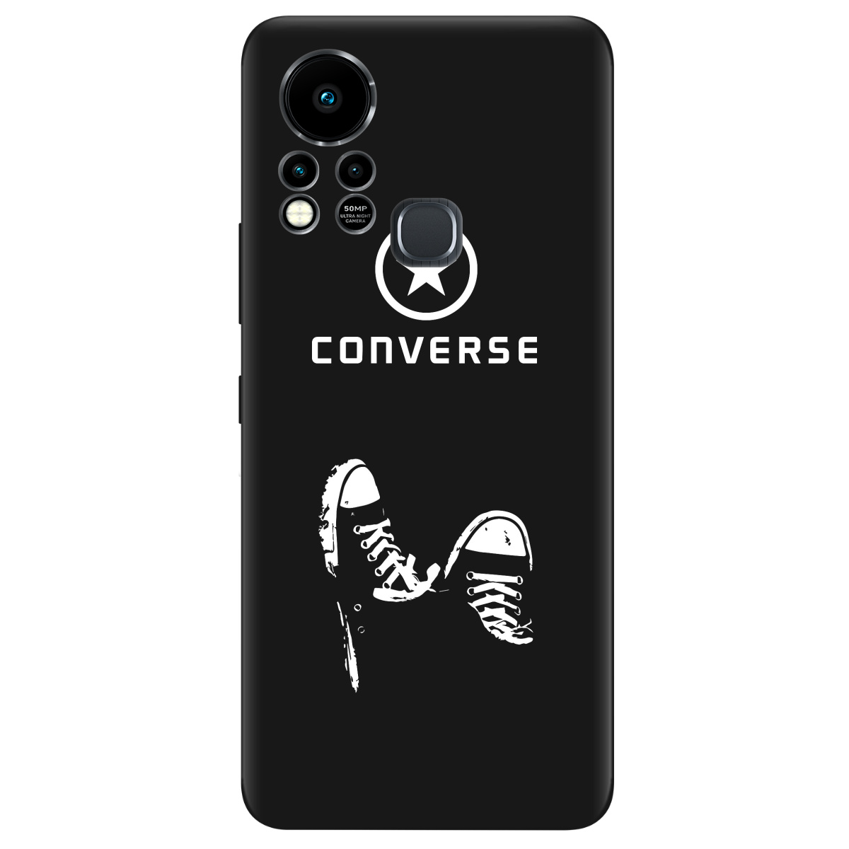 Чехол для Infinix Hot 11s черный матовый soft touch Converse - фото 1