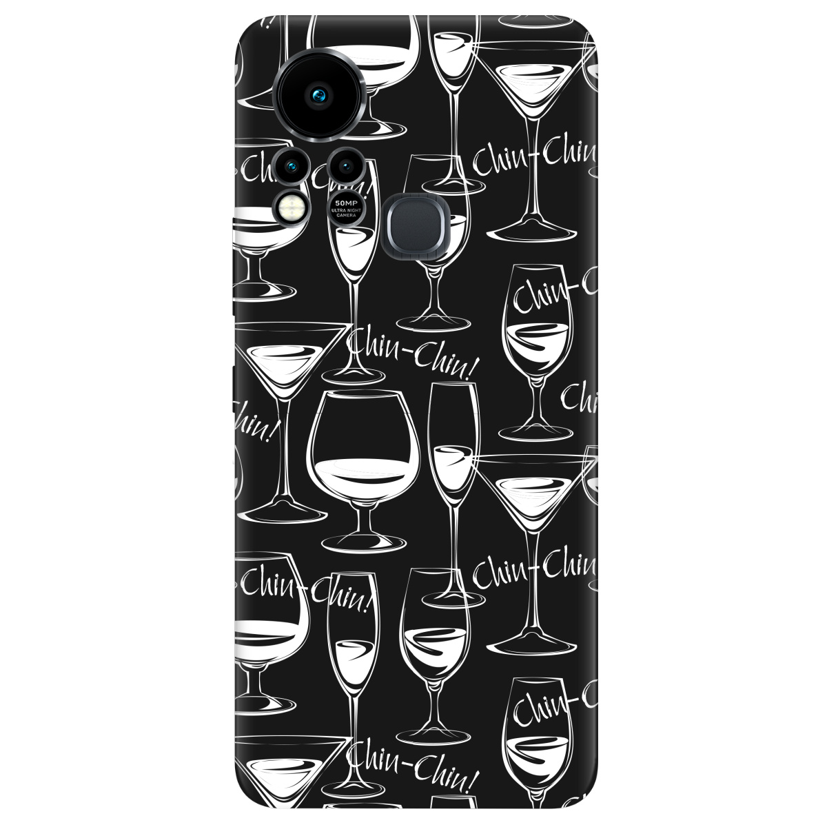 Чехол для Infinix Hot 11s черный матовый soft touch Chin chin - фото 1