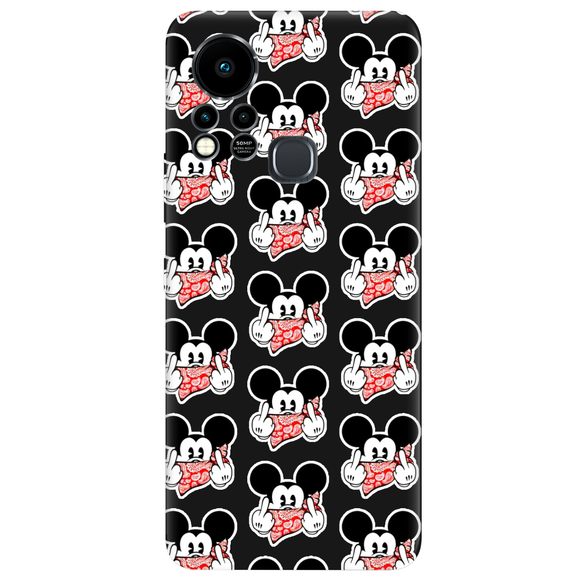 Чохол для Infinix Hot 11s чорний матовий soft touch Mickey Mouse - фото 1