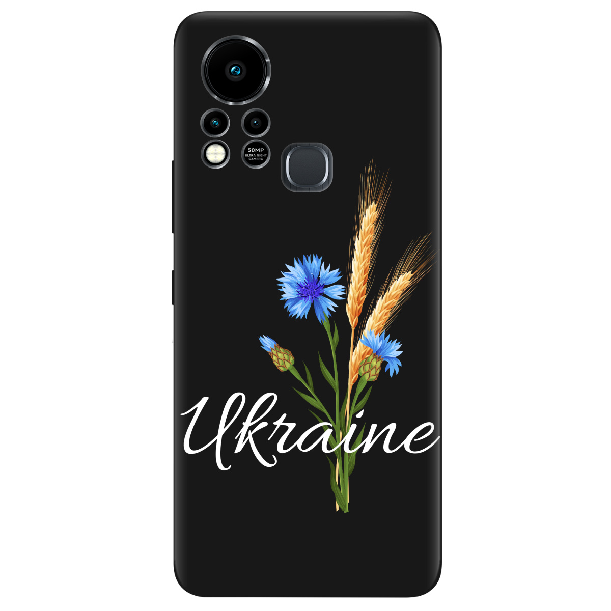 Чехол для Infinix Hot 11s черный матовый soft touch Незалежна Україна - фото 1