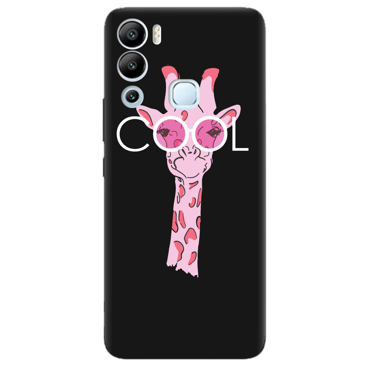 Чехол для Infinix Hot 12i черный матовый soft touch Cool giraffe - фото 1
