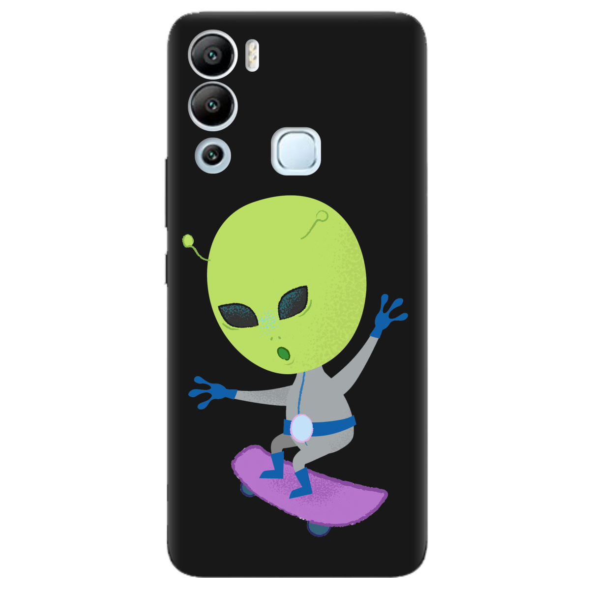 Чохол для Infinix Hot 12i чорний матовий soft touch Alien - фото 1