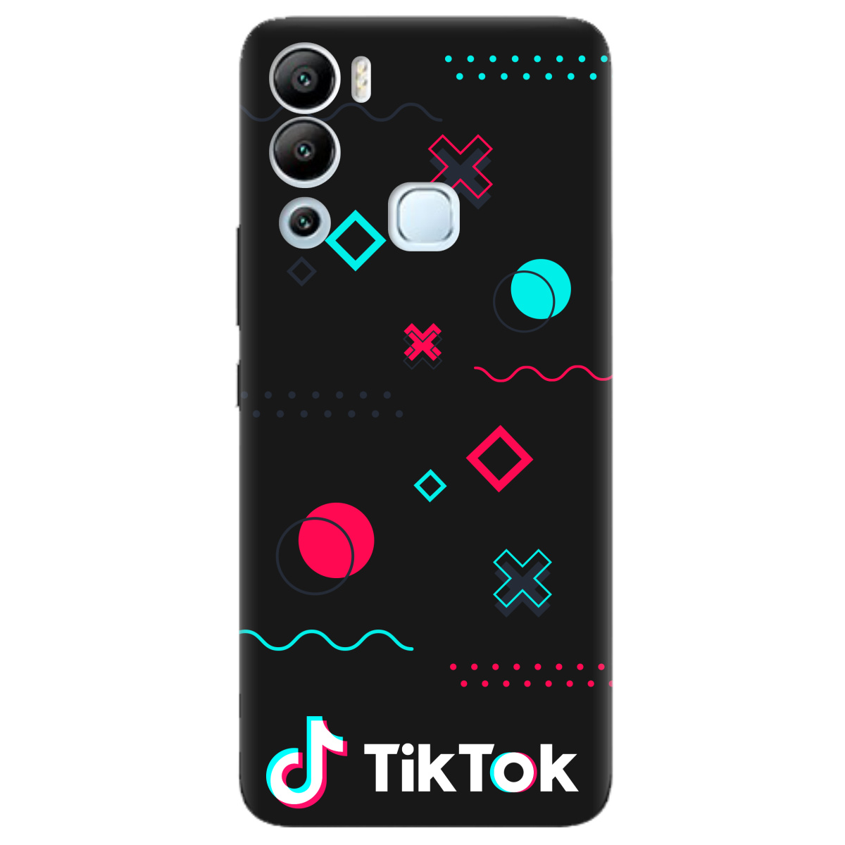 Чехол для Infinix Hot 12i черный матовый soft touch TikTok - фото 1