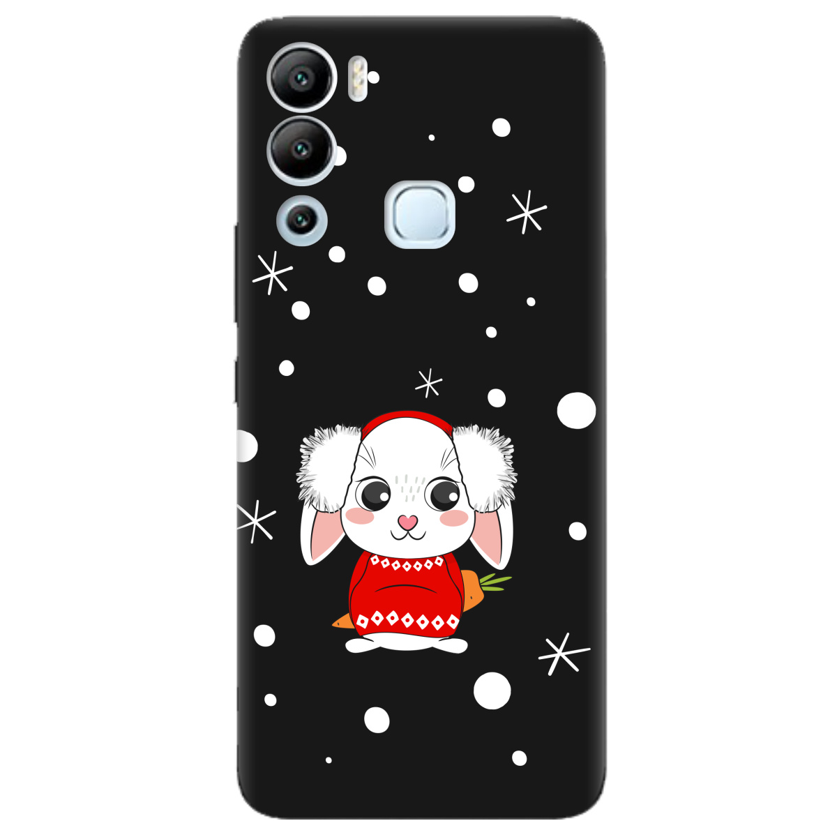 Чехол для Infinix Hot 12i черный матовый soft touch My bunny - фото 1