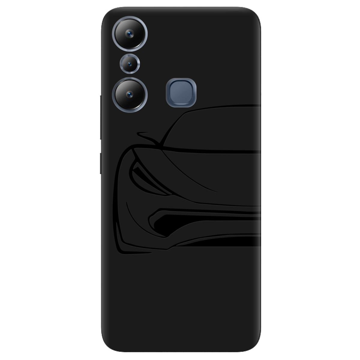 Чехол для Infinix Hot 20i черный матовый soft touch Sport Car - фото 1