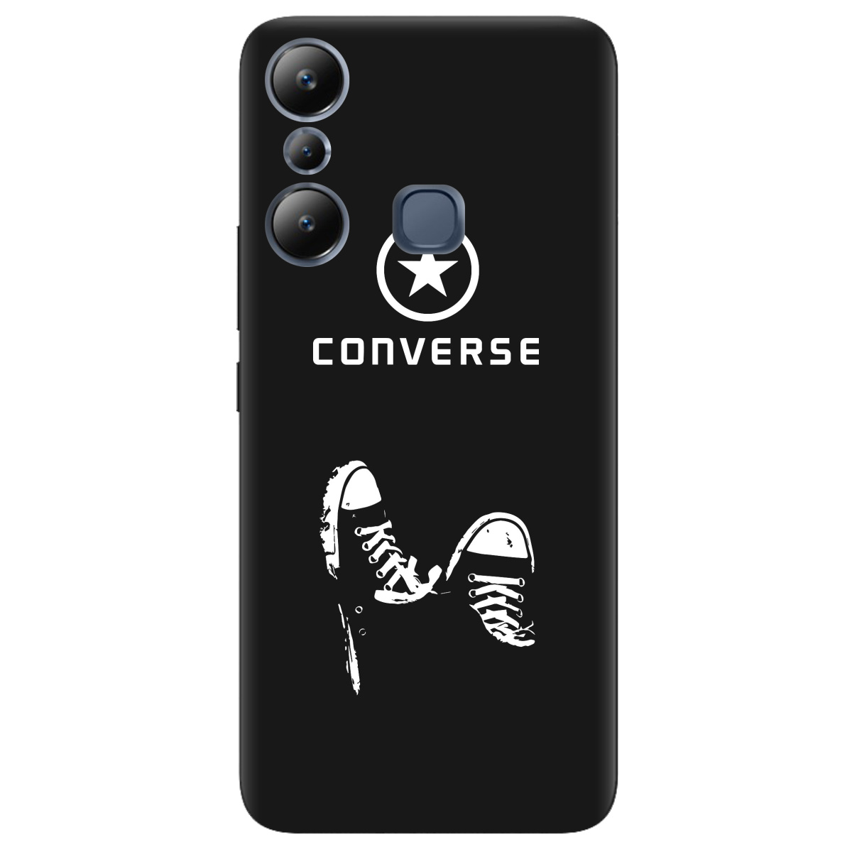 Чехол для Infinix Hot 20i черный матовый soft touch Converse - фото 1