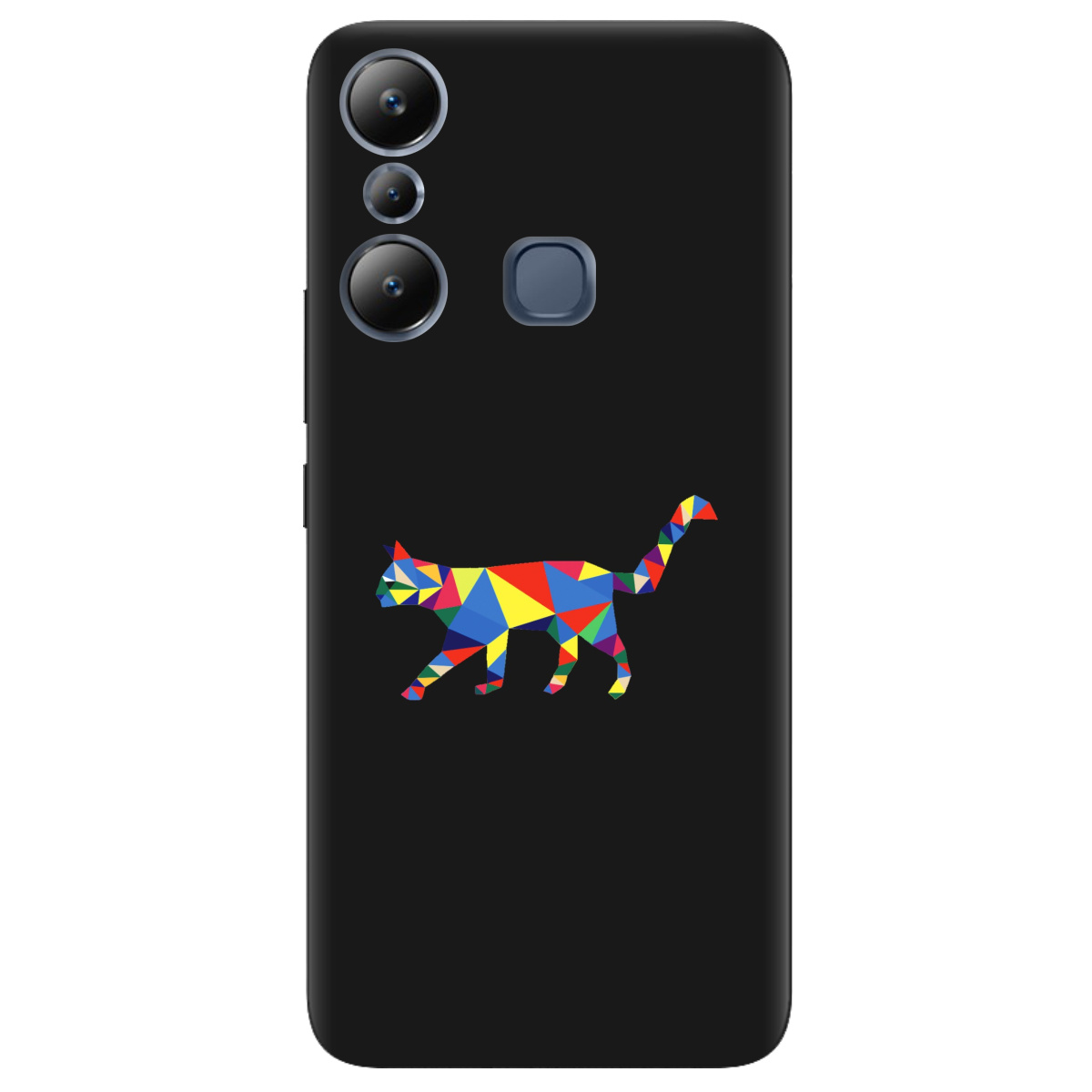 Чехол для Infinix Hot 20i черный матовый soft touch Cat - фото 1