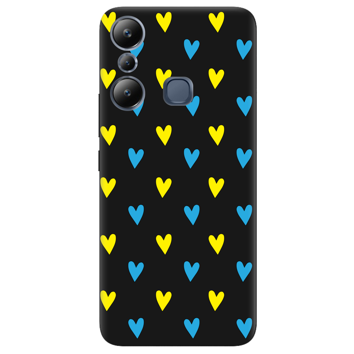 Чохол для Infinix Hot 20i чорний матовий soft touch Серденько - фото 1