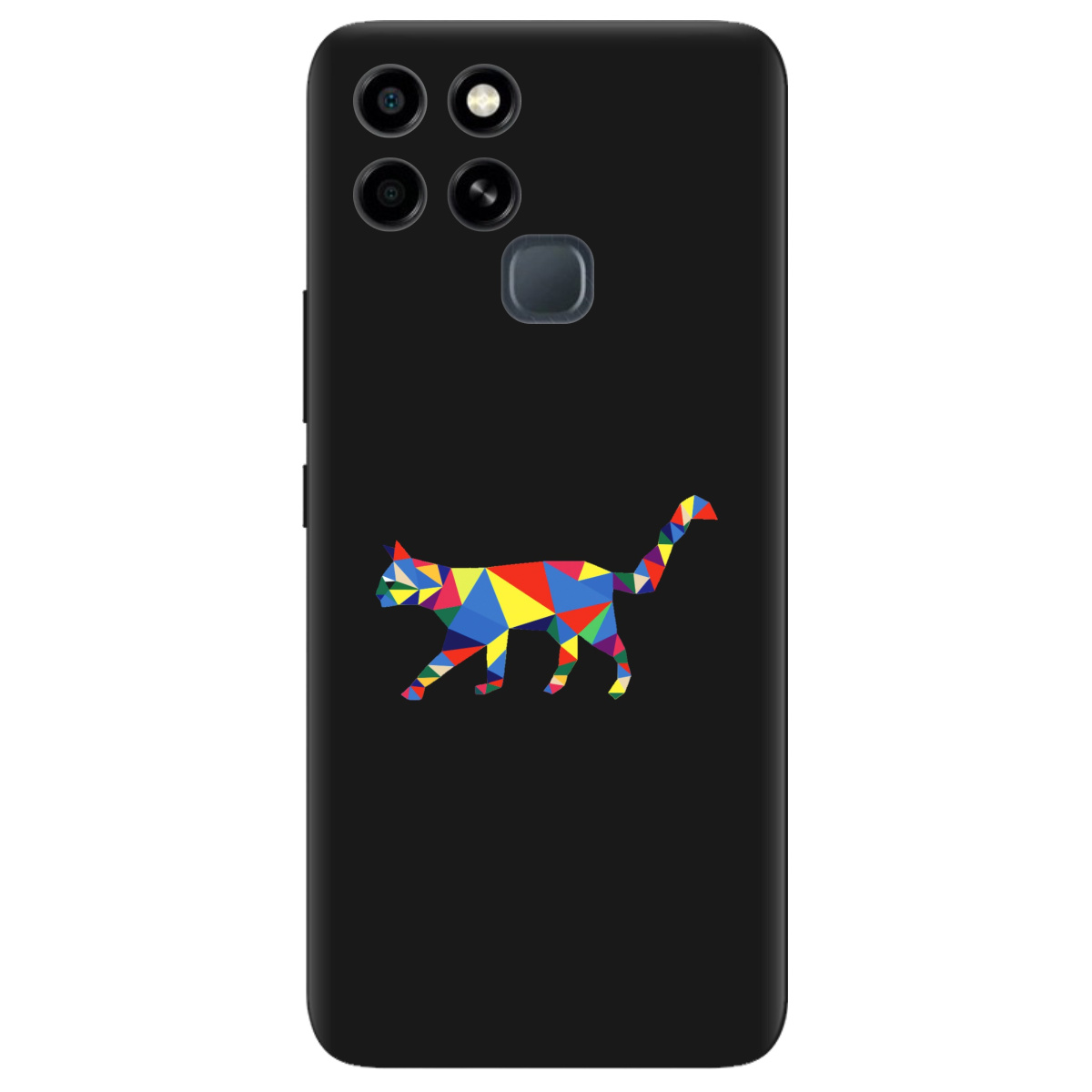 Чехол для Infinix Smart 6 черный матовый soft touch Cat - фото 1