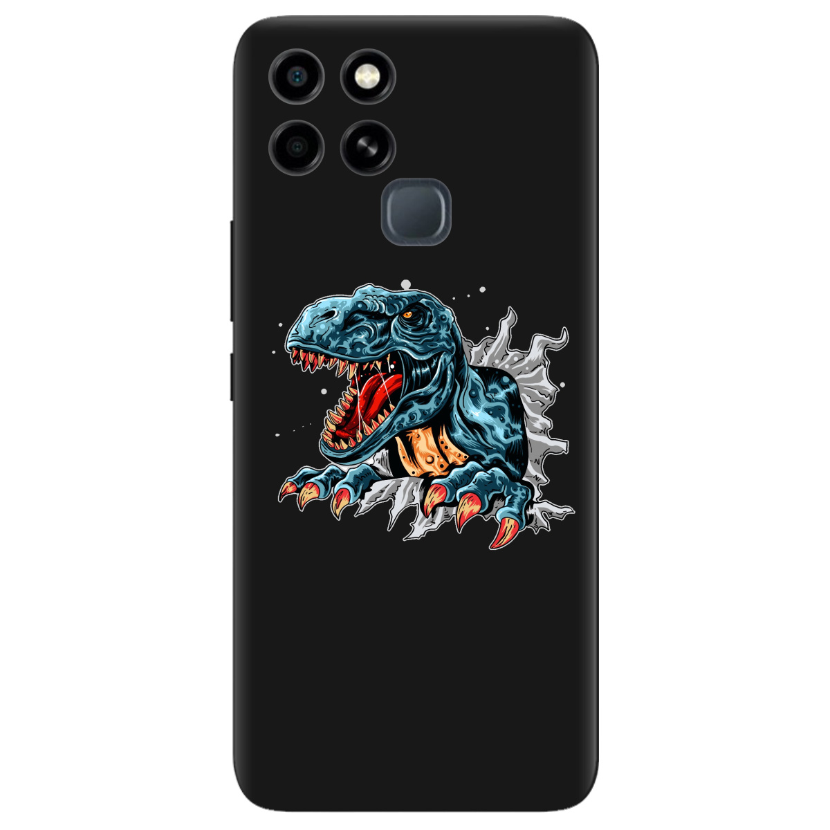 Чехол для Infinix Smart 6 черный матовый soft touch Rex - фото 1