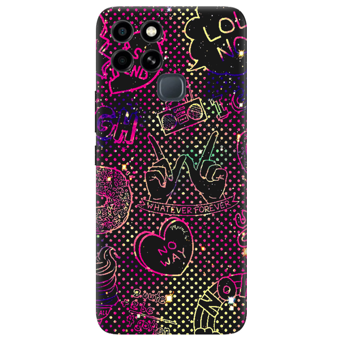 Чехол для Infinix Smart 6 черный матовый soft touch Best friend - фото 1