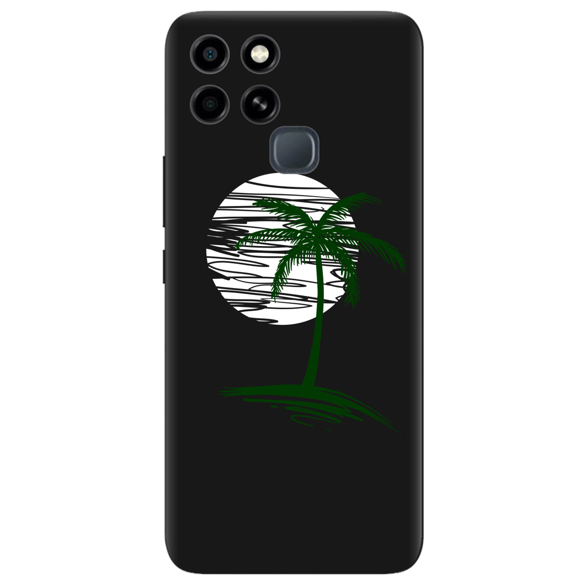 Чехол для Infinix Smart 6 черный матовый soft touch Sunset - фото 1