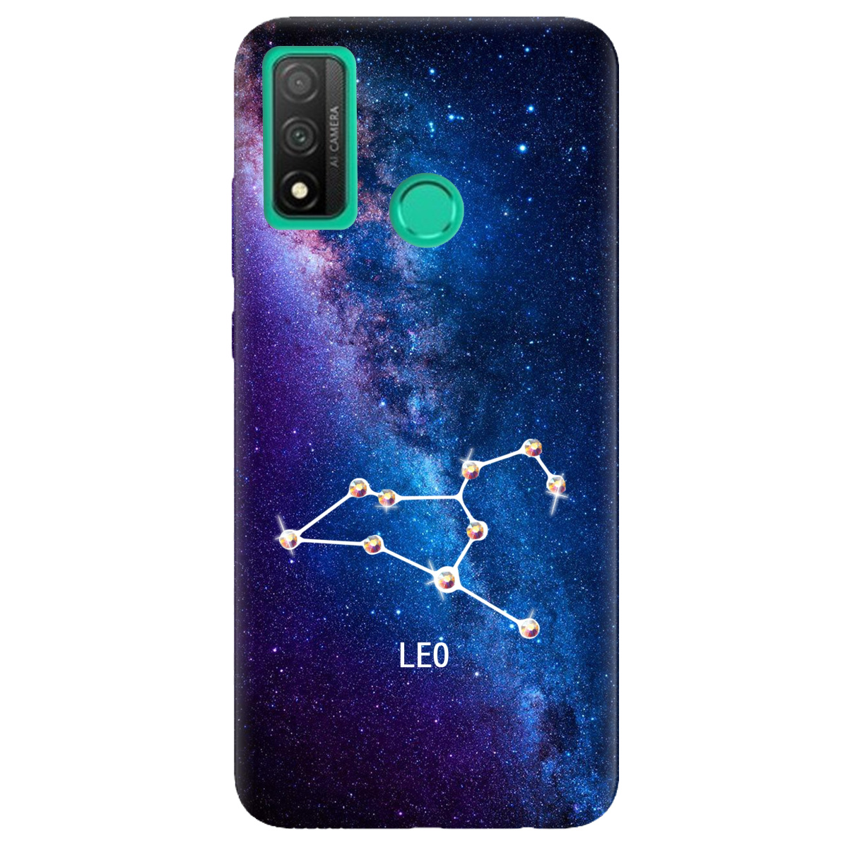 Чехол для Huawei P Smart 2020 Leo (Лев) со стразами - фото 1