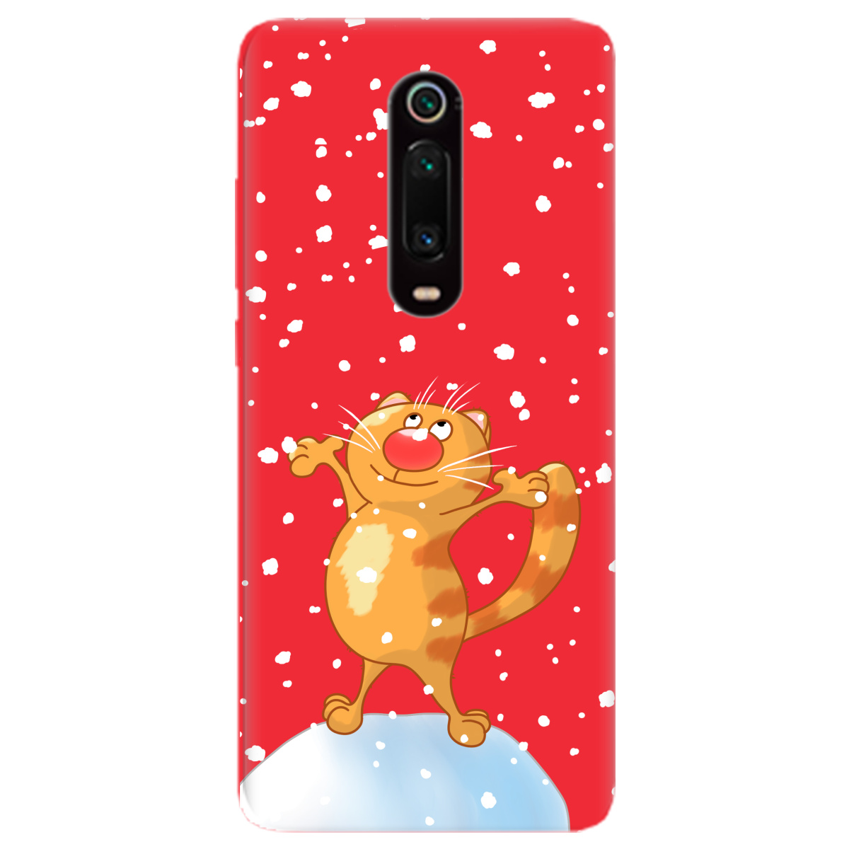 Чехол для Xiaomi Mi 9T Pro ярко-красный матовый soft touch By Happy - фото 1