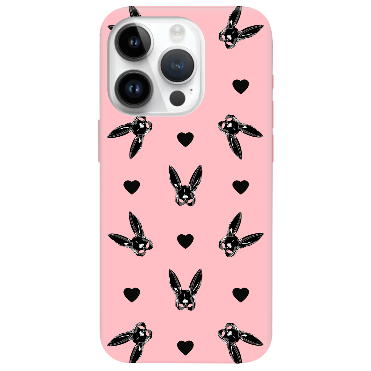 Чехол для Apple iPhone 14 Pro нежно-розовый матовый soft touch Playboy mask - фото 1