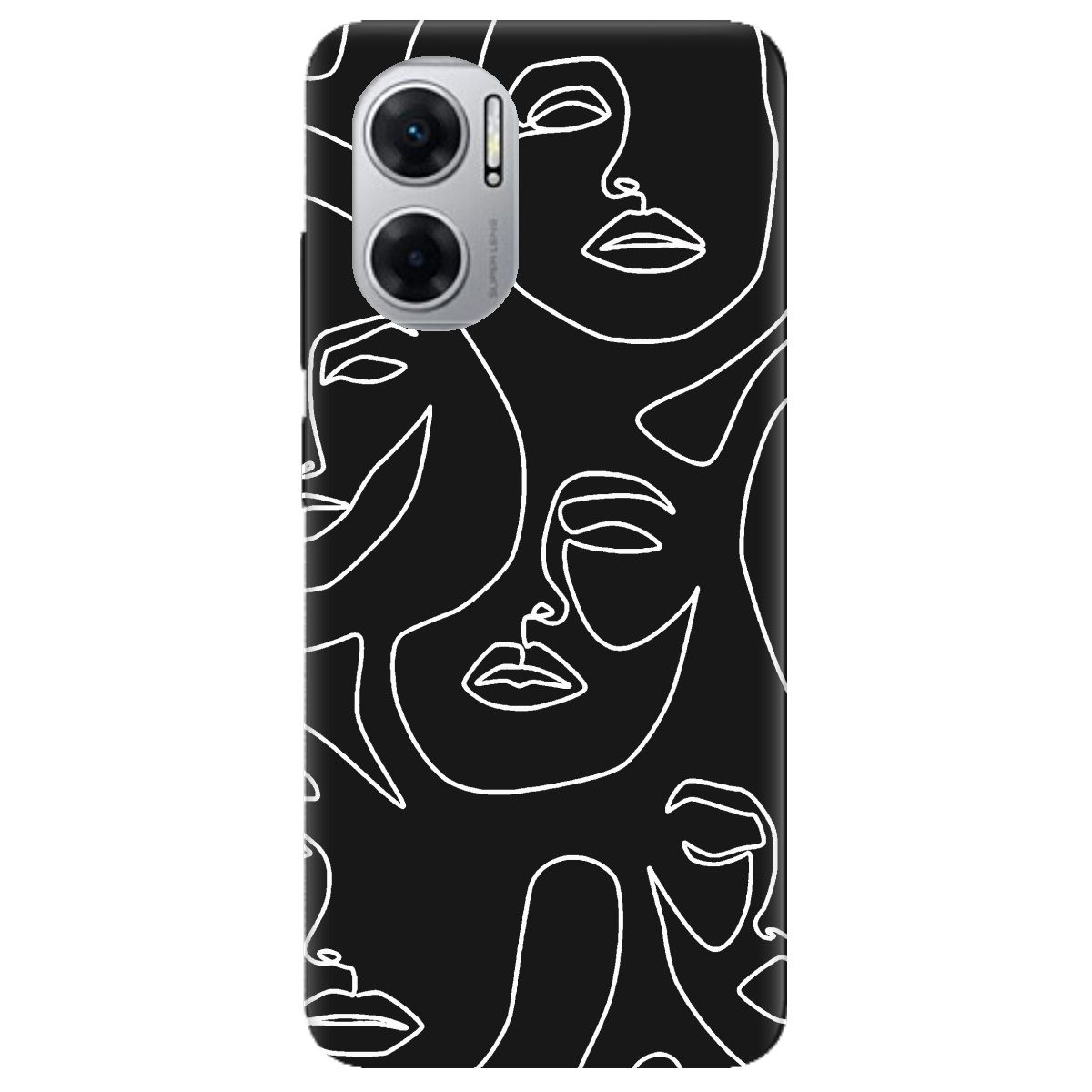 Чехол для Xiaomi Redmi 10 5G черный матовый soft touch Faces - фото 1