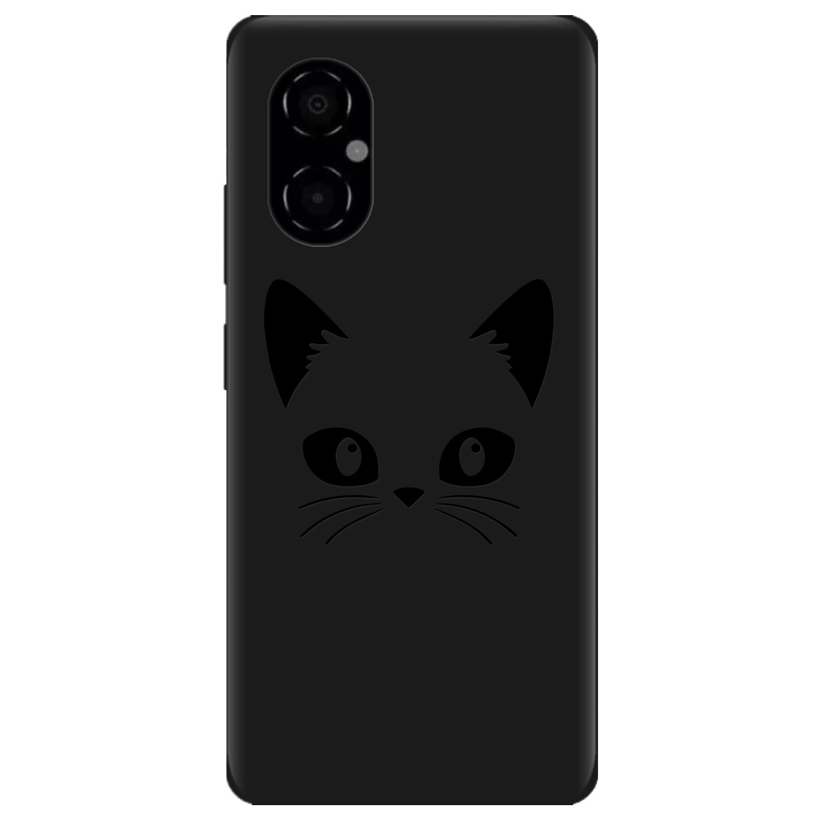 Чехол для Xiaomi Poco M4 5G черный матовый soft touch Cat Black - фото 1