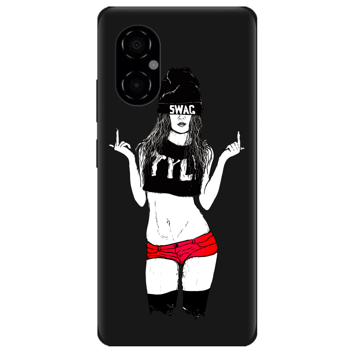 Чохол для Xiaomi Poco M4 5G чорний матовий soft touch Swag - фото 1