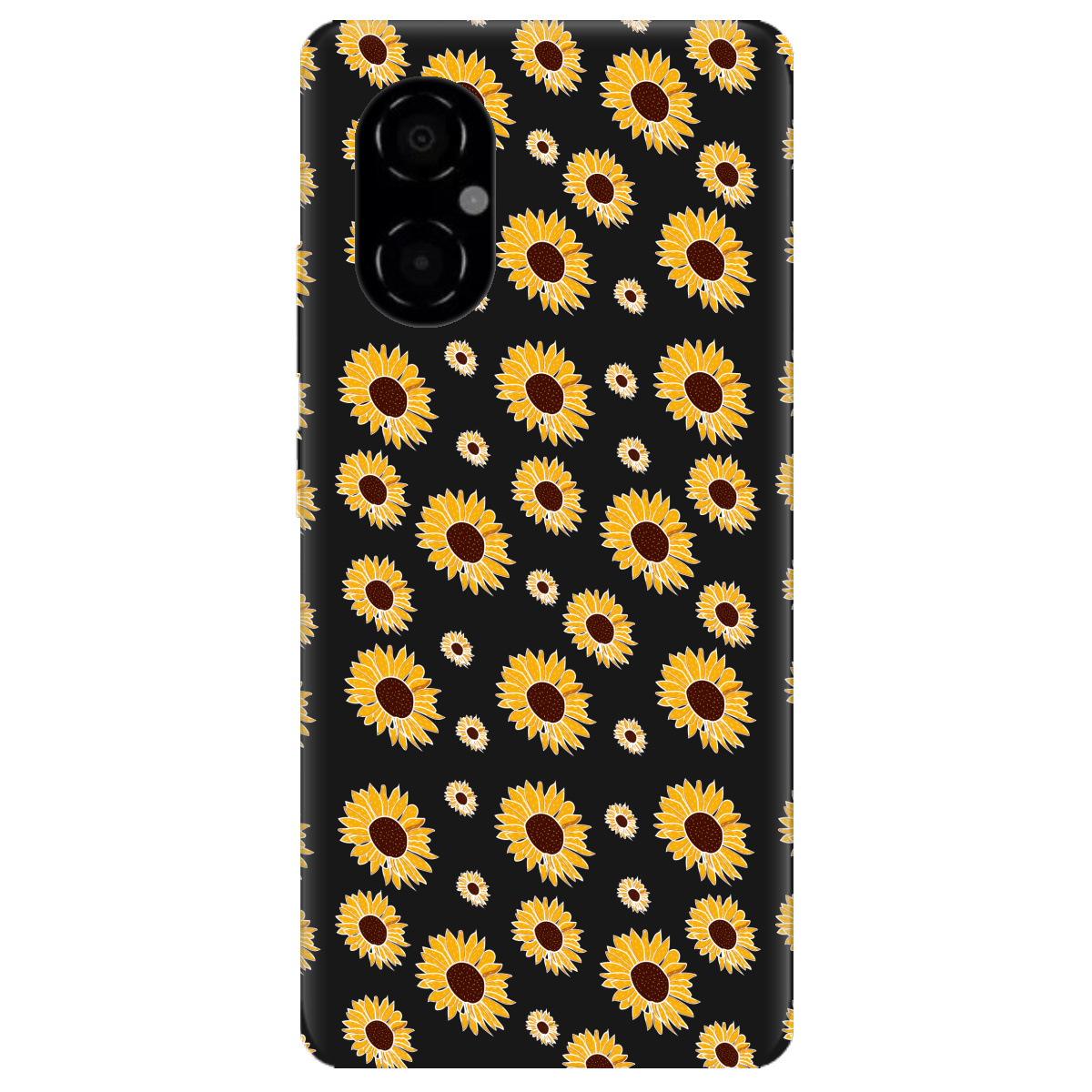 Чехол для Xiaomi Poco M4 5G черный матовый soft touch Sunflower - фото 1