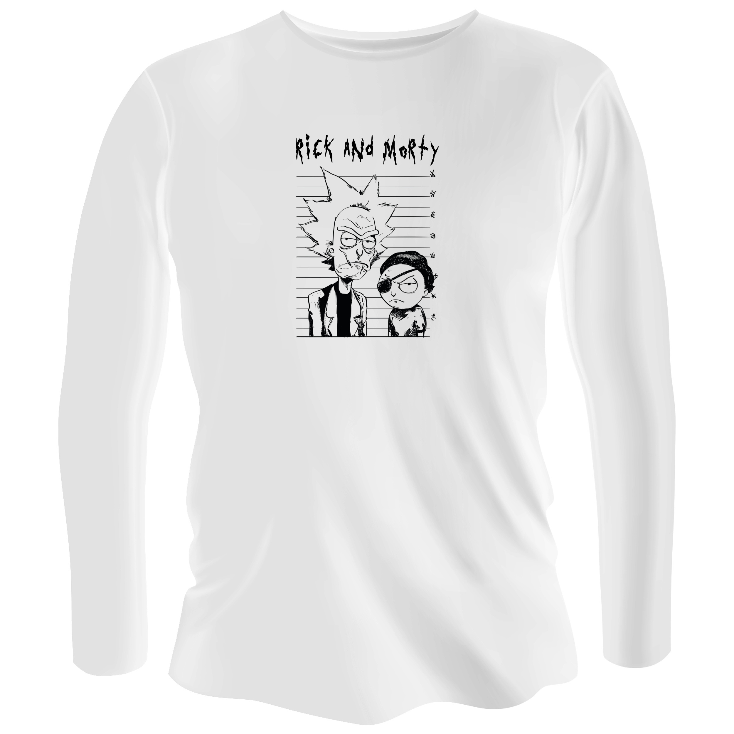 Лонгслив мужской белый хлопок/эластан Rick and Morty S - фото 1