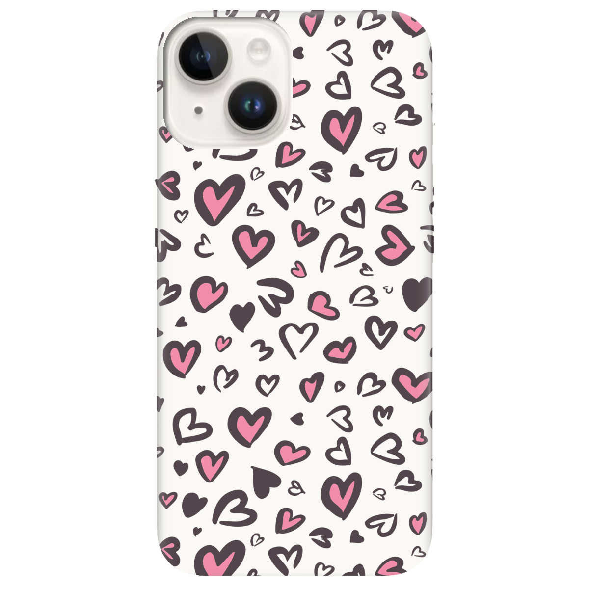Чехол для Apple iPhone 14 Plus белый матовый soft touch Leopard in love - фото 1