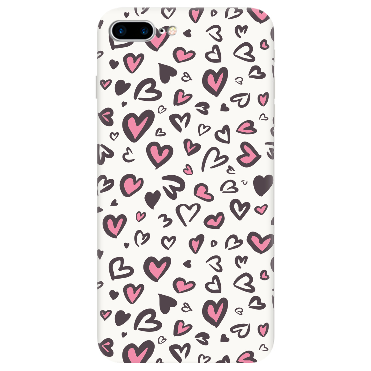 Чехол для Apple iPhone 8 Plus белый матовый soft touch Leopard in love - фото 1