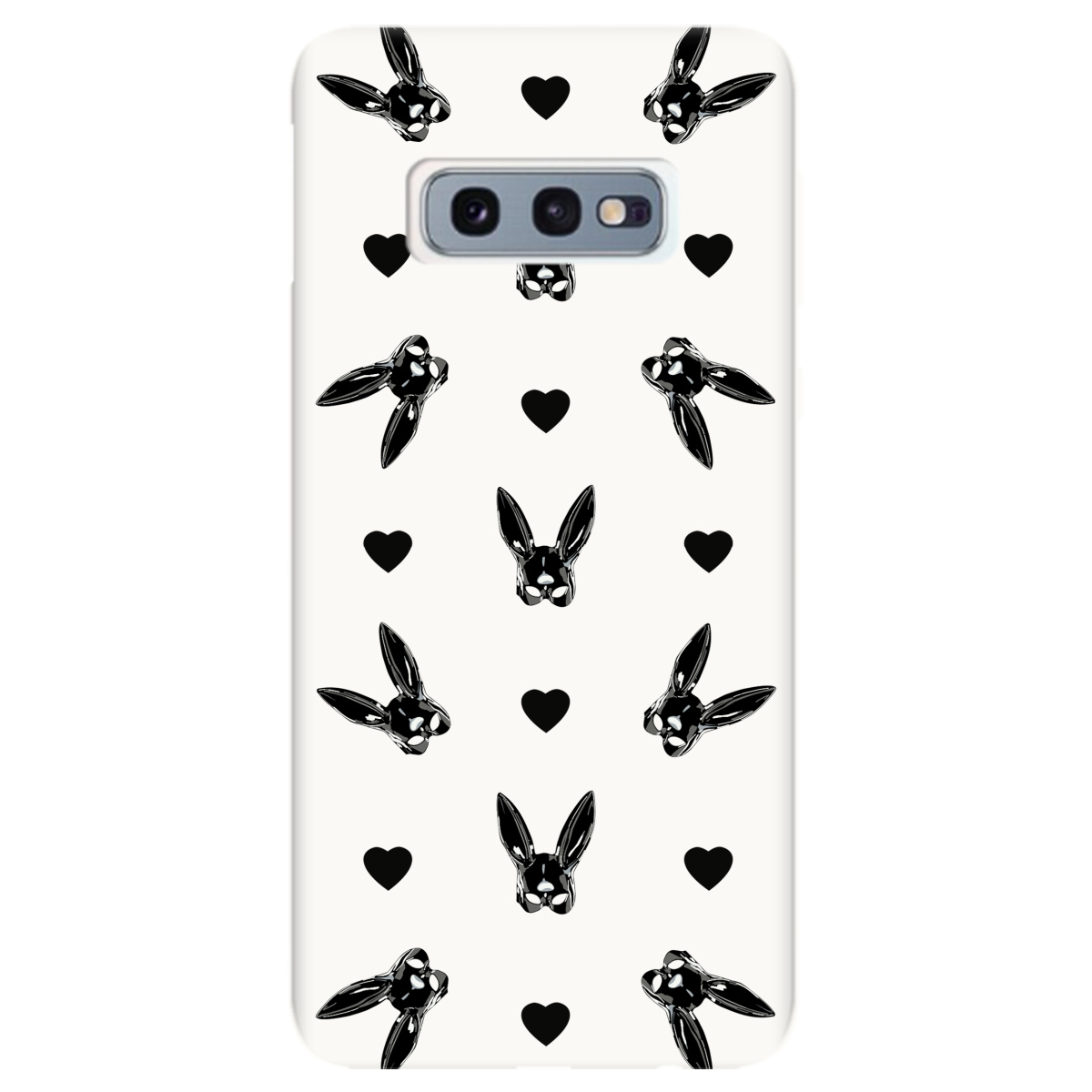 Чехол для Samsung Galaxy S10e белый матовый soft touch Playboy mask - фото 1