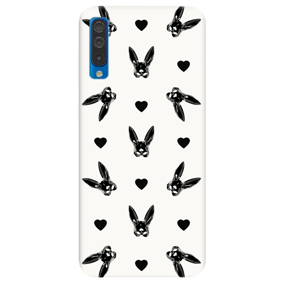 Чехол для Samsung Galaxy A30s белый матовый soft touch Playboy mask - фото 1