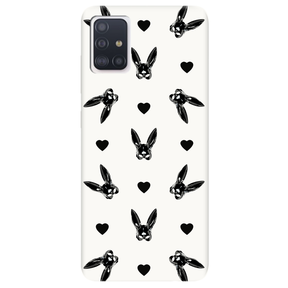 Чехол для Samsung Galaxy A51 белый матовый soft touch Playboy mask - фото 1