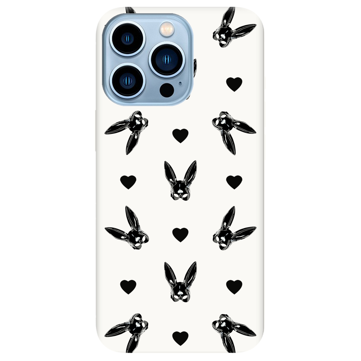 Чехол для Apple iPhone 13 Pro Max белый матовый soft touch Playboy mask - фото 1