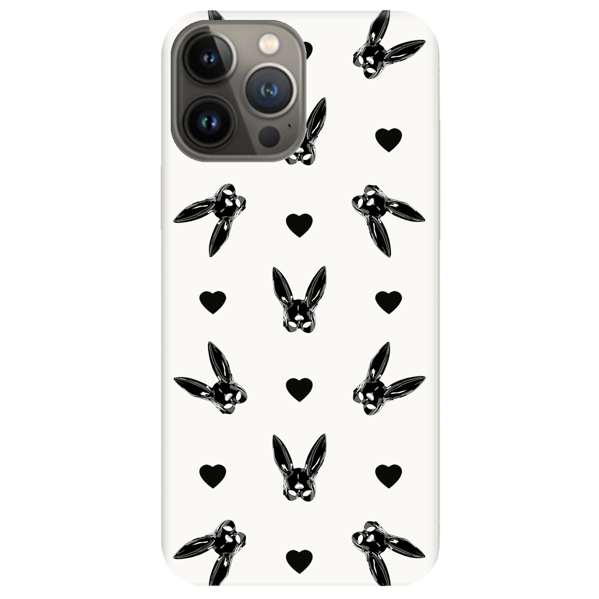 Чехол для Apple iPhone 13 Pro белый матовый soft touch Playboy mask - фото 1