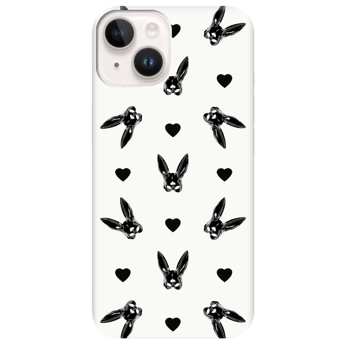 Чехол для Apple iPhone 14 Plus белый матовый soft touch Playboy mask - фото 1