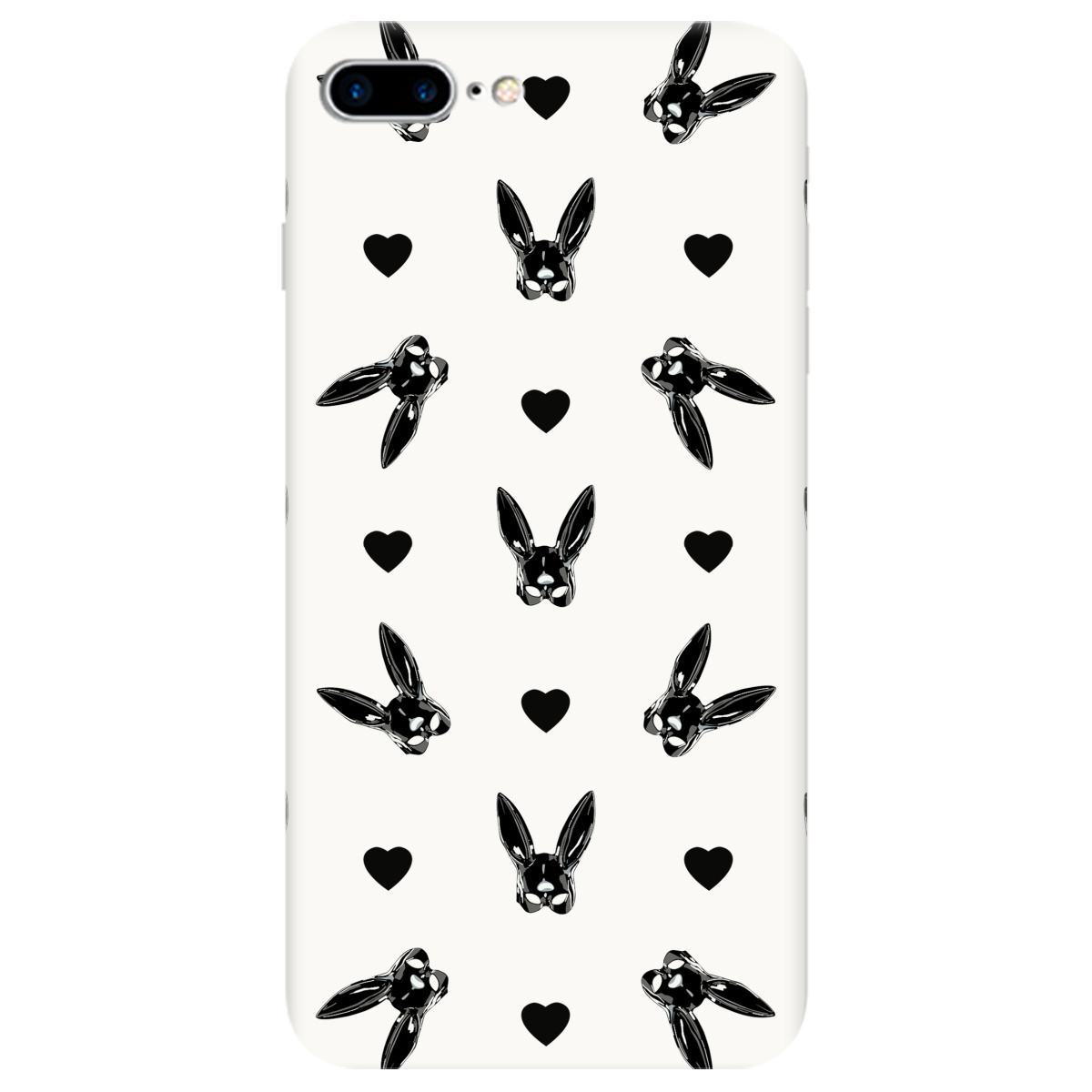 Чехол для Apple iPhone 7 Plus белый матовый soft touch Playboy mask - фото 1