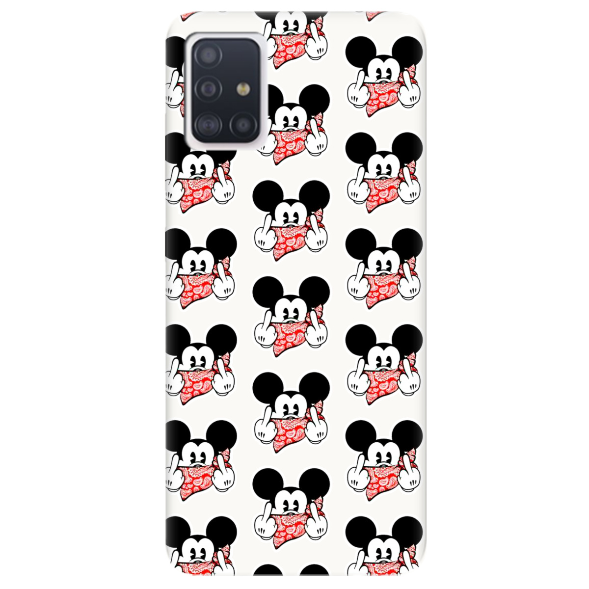 Чехол для Samsung Galaxy A51 белый матовый soft touch Mickey Mouse - фото 1