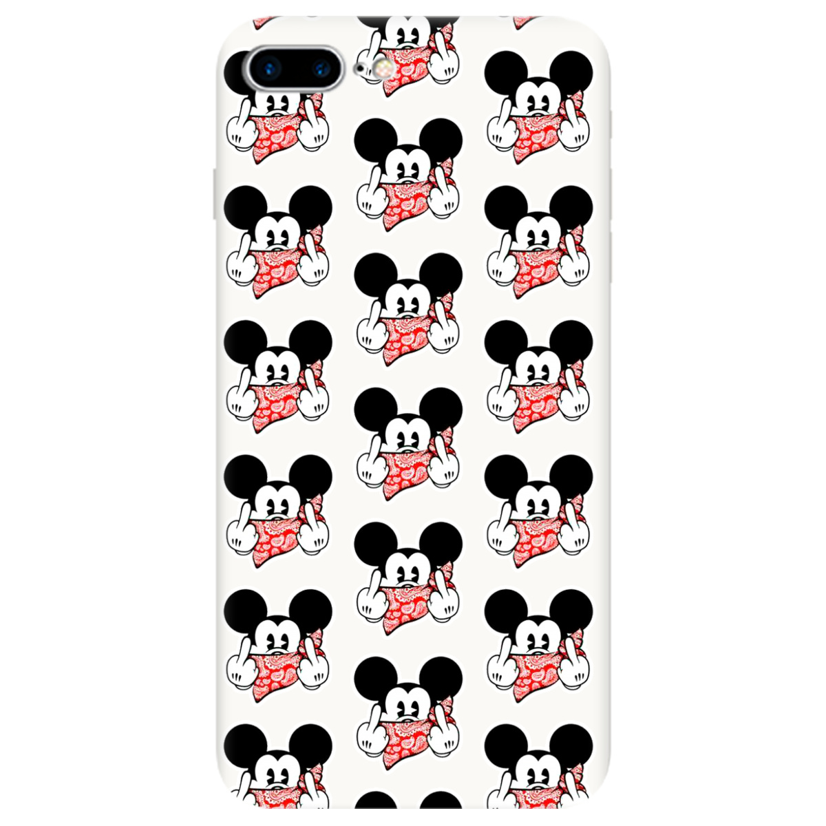 Чехол для Apple iPhone 8 Plus белый матовый soft touch Mickey Mouse - фото 1