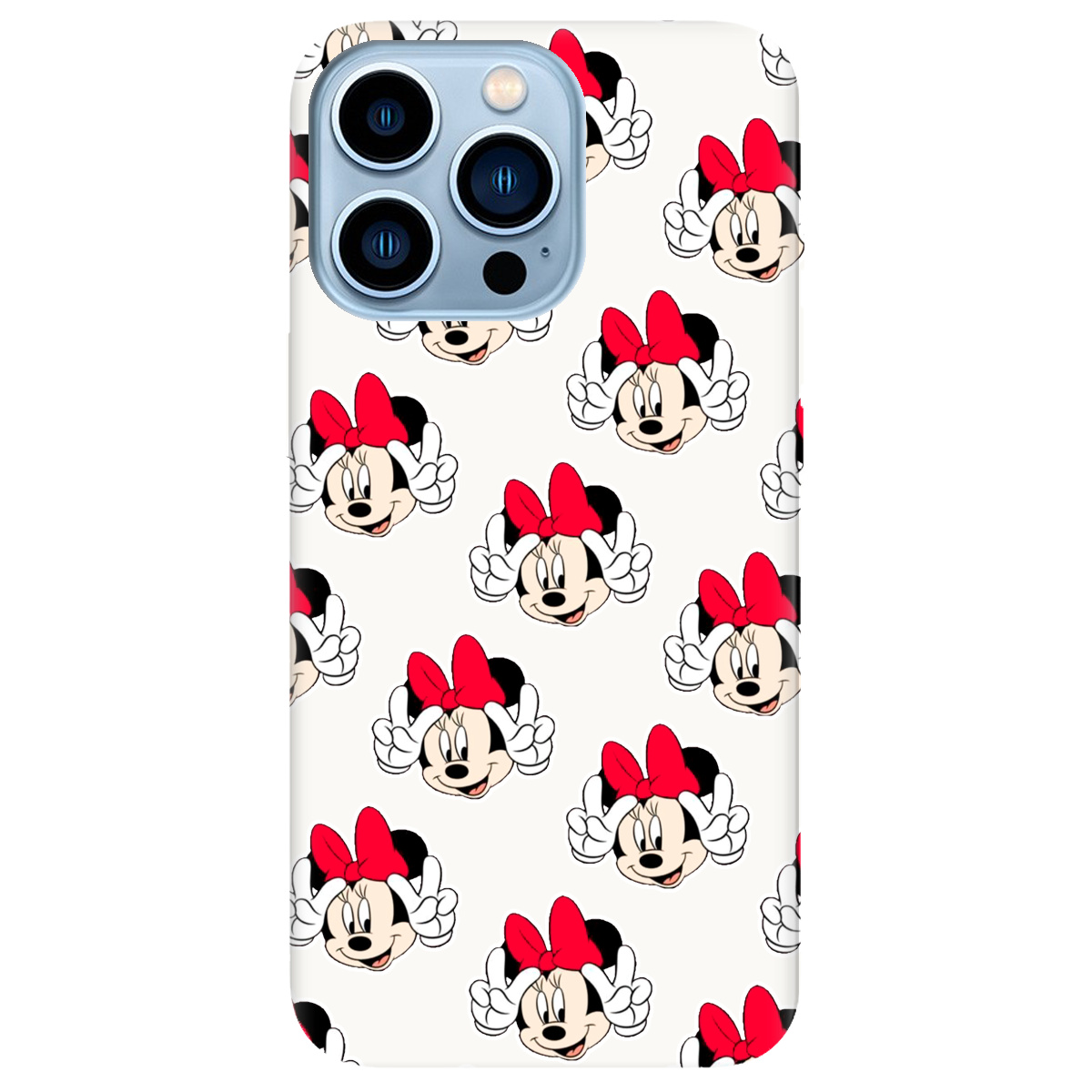 Чехол для Apple iPhone 13 Pro Max белый матовый soft touch Minnie Mouse - фото 1
