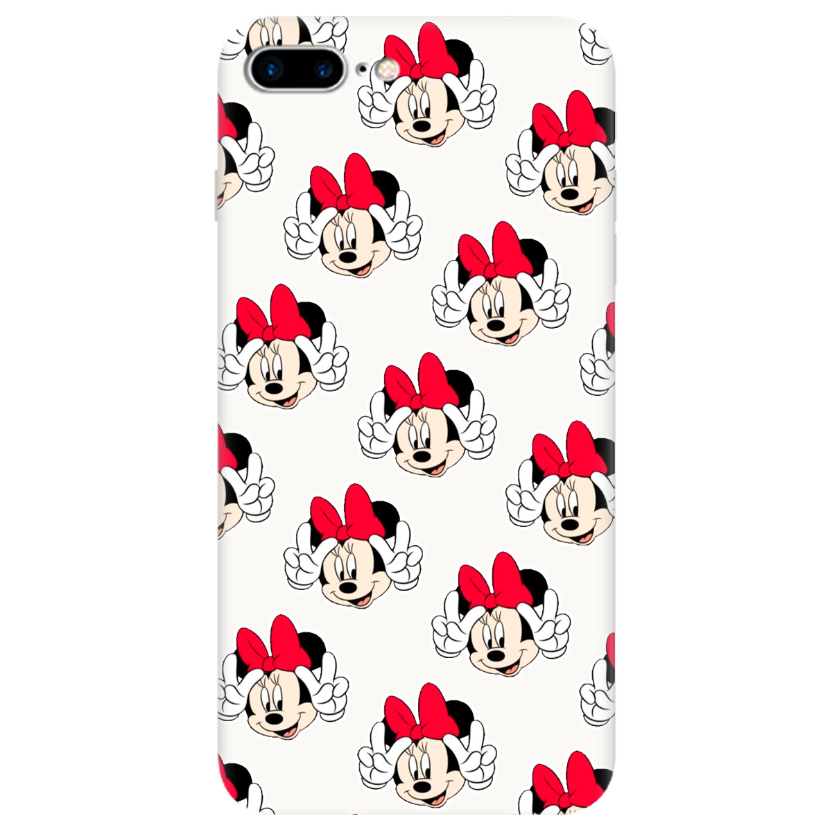 Чехол для Apple iPhone 8 Plus белый матовый soft touch Minnie Mouse - фото 1