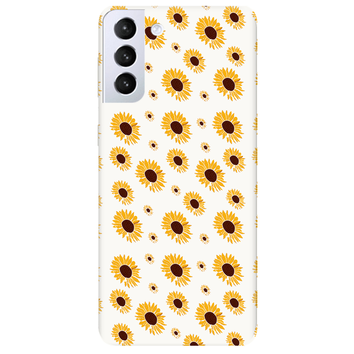 Чехол для Samsung Galaxy S21 белый матовый soft touch Sunflower - фото 1