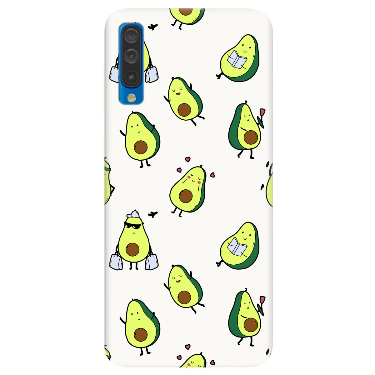 Чехол для Samsung Galaxy A30s белый матовый soft touch Cute avocado - фото 1
