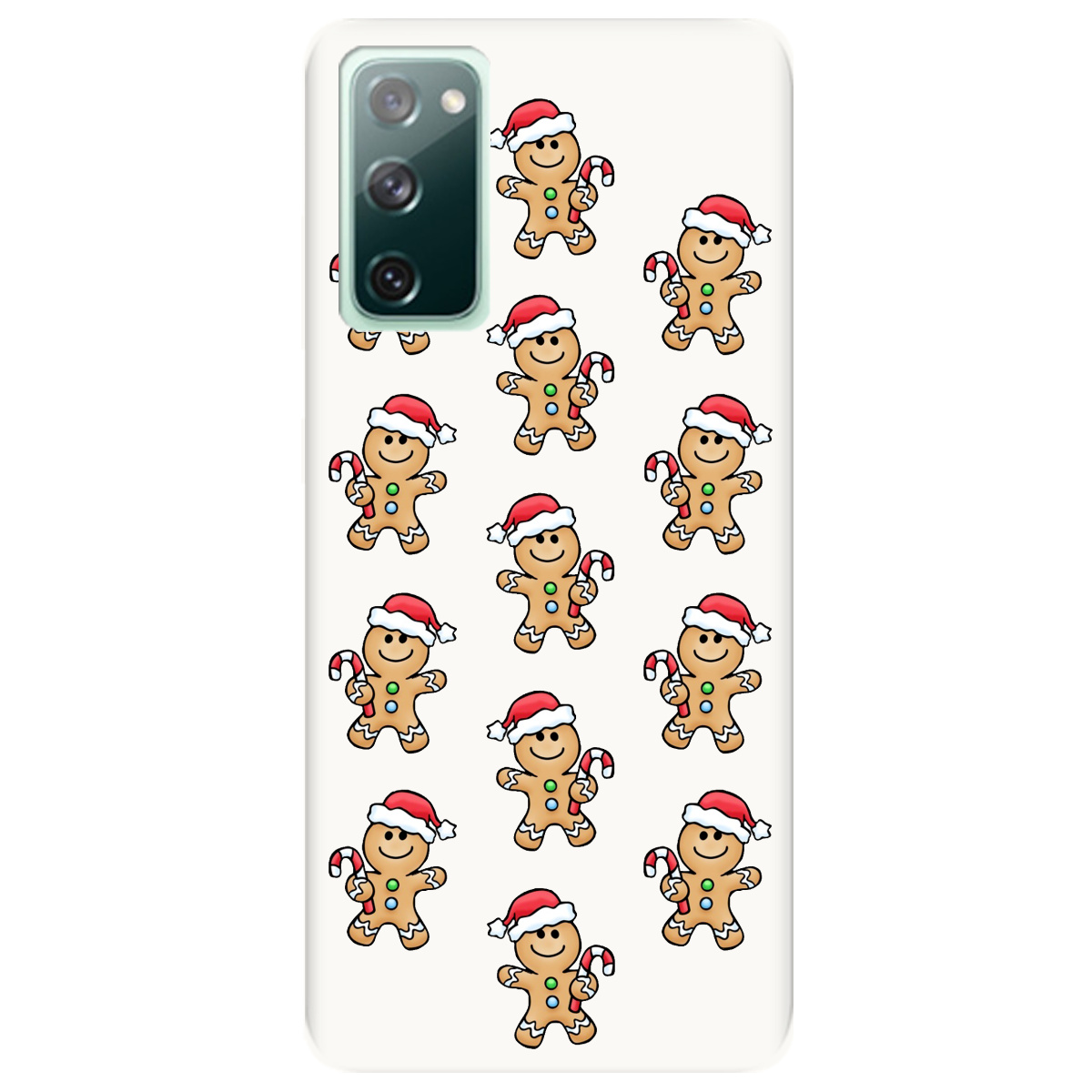 Чехол для Samsung Galaxy S20 FE белый матовый soft touch Gingerbread man - фото 1