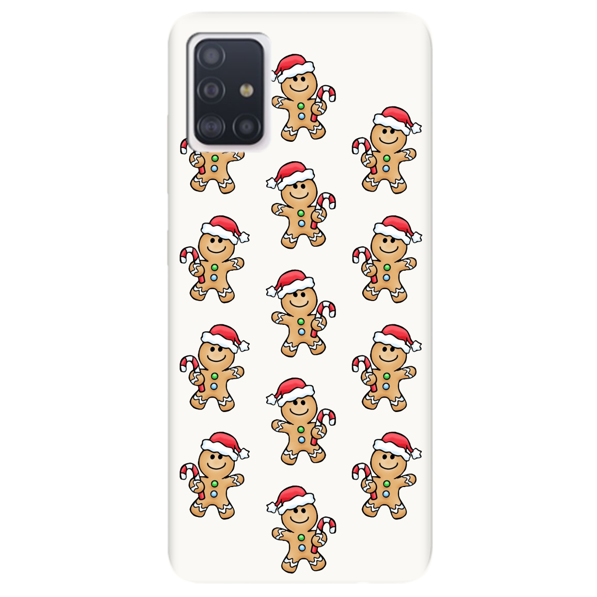 Чехол для Samsung Galaxy A51 белый матовый soft touch Gingerbread man - фото 1