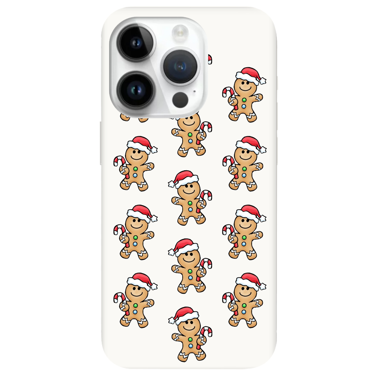 Чехол для Apple iPhone 14 Pro Max белый матовый soft touch Gingerbread man - фото 1