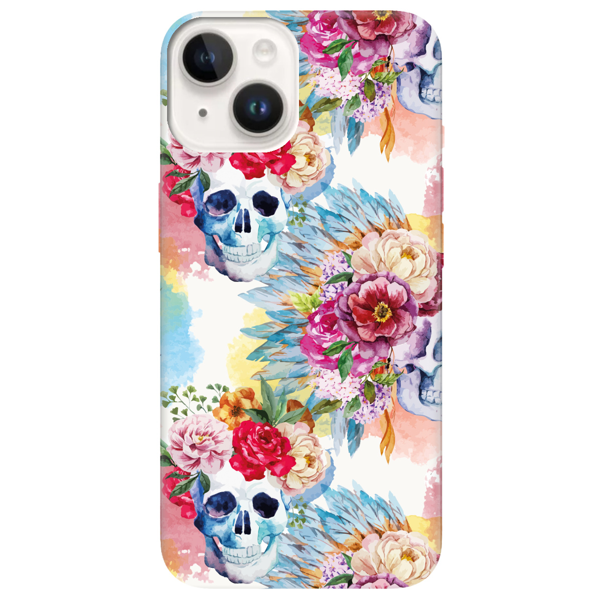 Чохол для Apple iPhone 14 Plus Білий матовий soft touch Черепки - фото 1