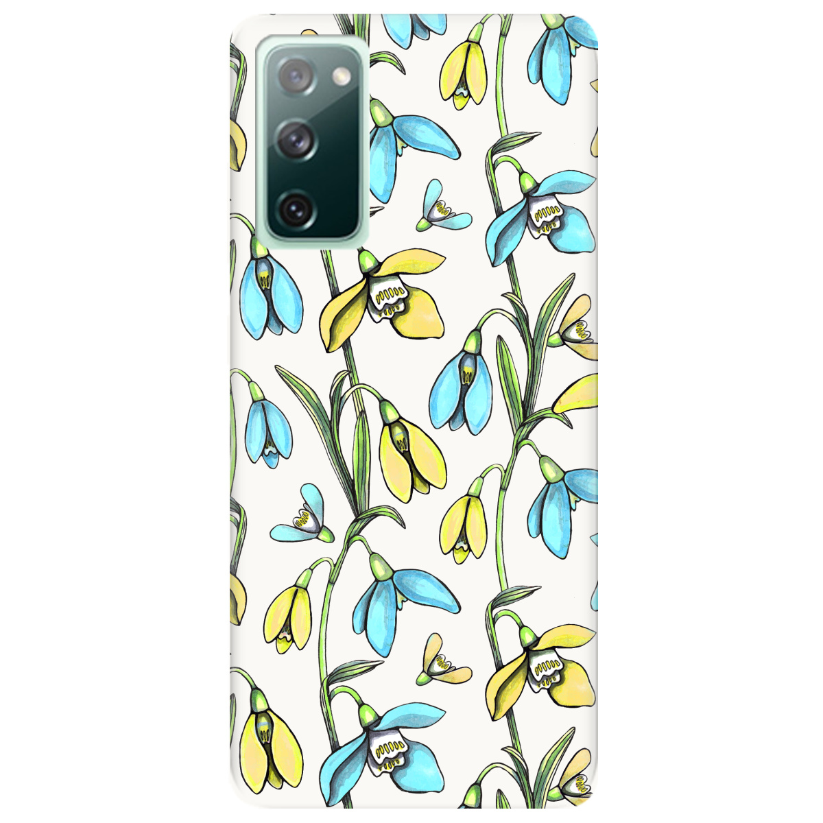 Чехол для Samsung Galaxy S20 FE белый матовый soft touch Проліски - фото 1