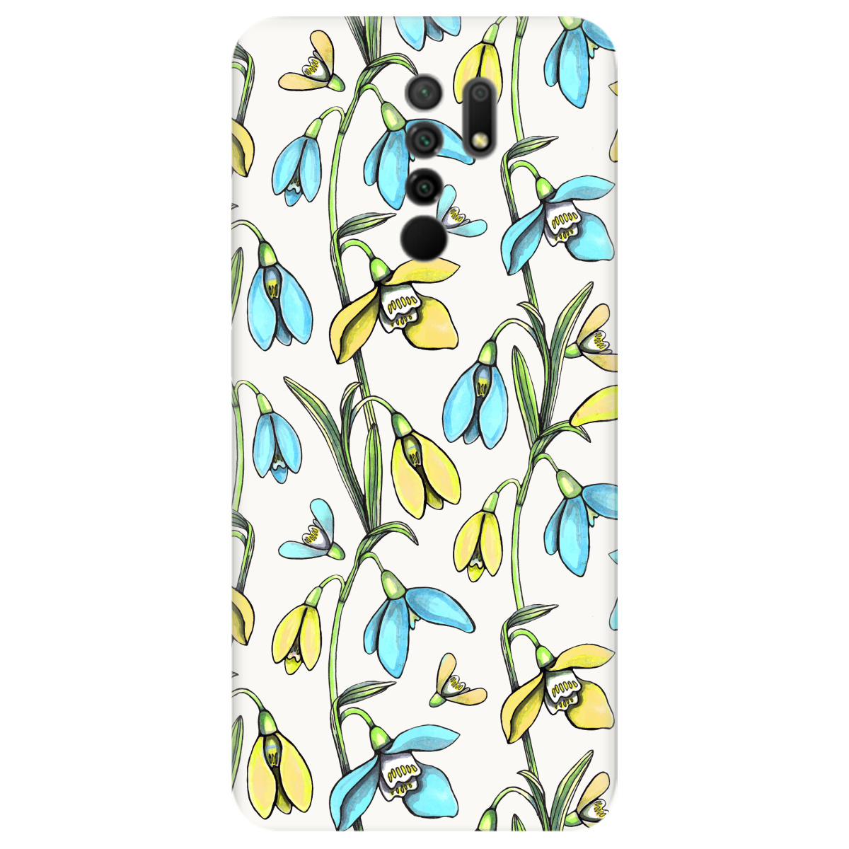 Чехол для Xiaomi Redmi 9 белый матовый soft touch Проліски - фото 1