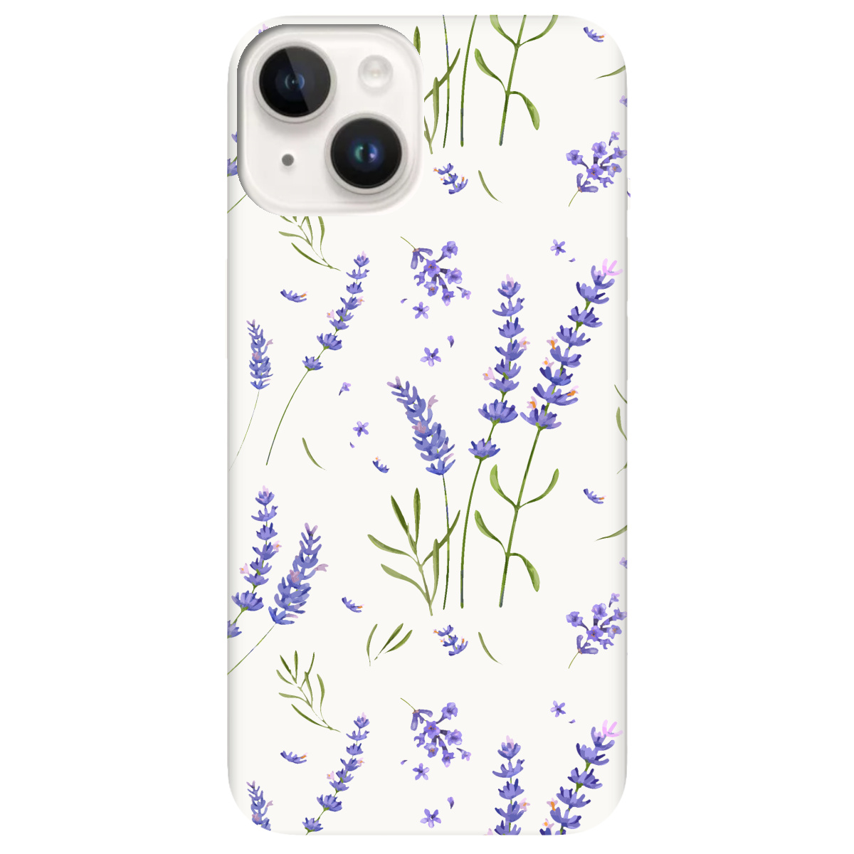 Чехол для Apple iPhone 14 белый матовый soft touch Lavender - фото 1