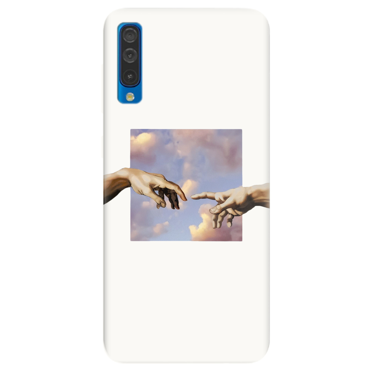 Чохол для Samsung Galaxy A50 Білий матовий soft touch Hands - фото 1