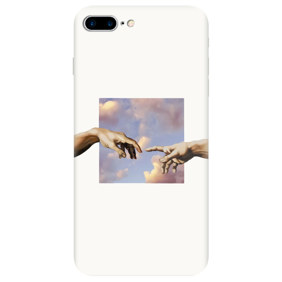 Чехол для Apple iPhone 7 Plus белый матовый soft touch Hands - фото 1