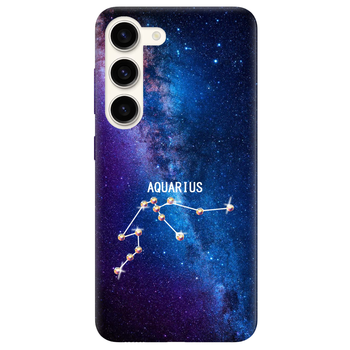 Чехол для Samsung Galaxy S23 Plus Aquarius (Водолей) со стразами - фото 1