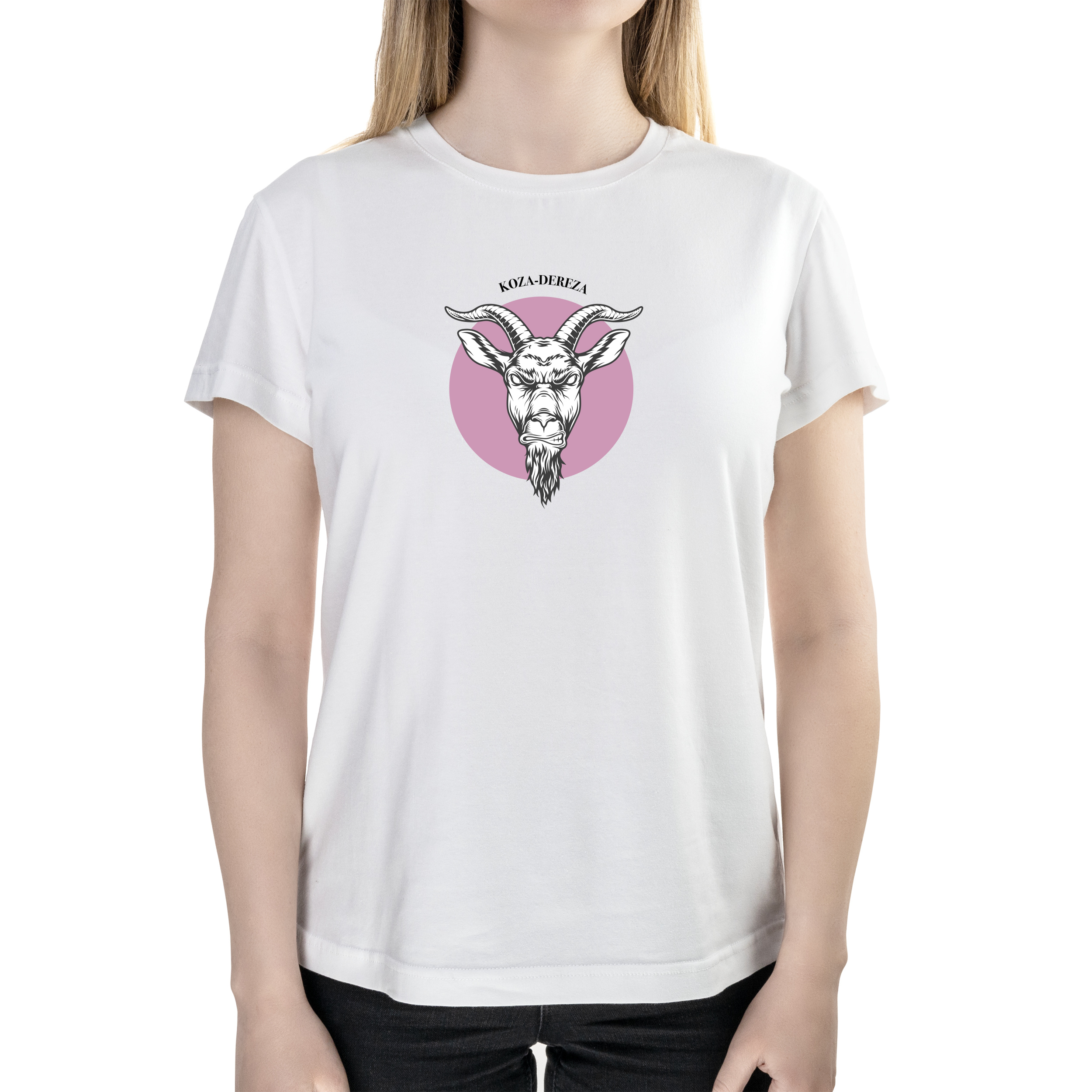 Футболка женская полуприталённая белая хлопок/эластан А4 размера Koza Dereza XL - фото 1